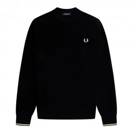 Fred Perry Maglioncino Girocollo Nero Uomo