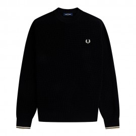 Fred Perry Maglioncino Girocollo Nero Uomo