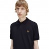 Fred Perry Polo Tinta Unita Logo Blu Uomo