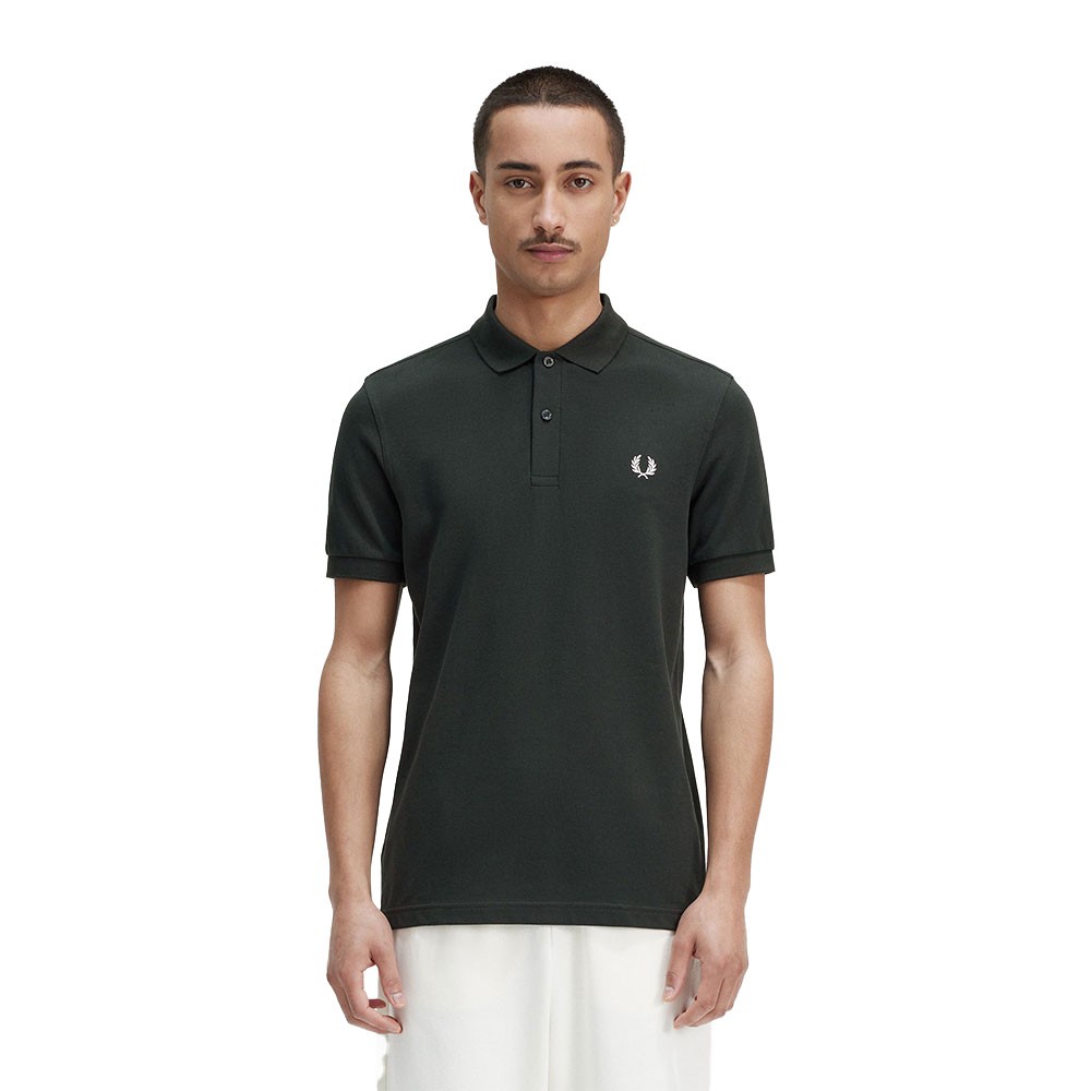 Fred Perry Polo Tinta Unita Logo Nero Uomo S
