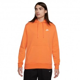 Nike Felpa Con Cappuccio Logo Piccolo Arancione Uomo