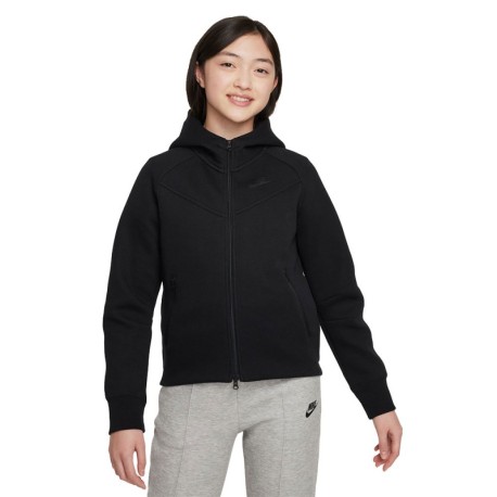 Nike Felpa Tech Fleece Nero Ragazza