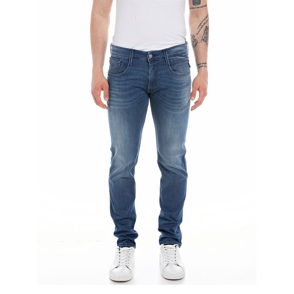 Image of Replay Jeans Anbas L30 Slim Fit Blu Medio Uomo 34