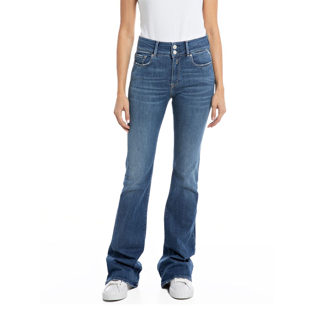 Image of Replay Jeans New Luz Zampa L30 Blu Medio Donna 26