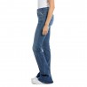 Replay Jeans New Luz Zampa L30 Blu Medio Donna