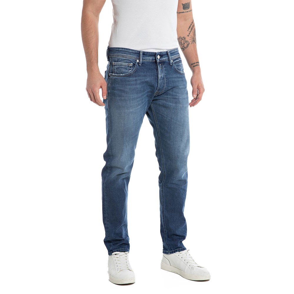 Image of Replay Jeans Wilby L32 Blu Medio Uomo 33
