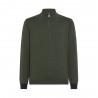 Sun 68 Maglioncino Con Cerniera On Cuffs Verde Uomo