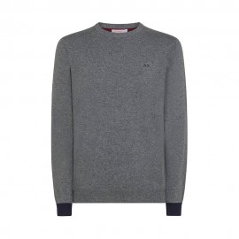 Sun 68 Maglioncino Con Toppe Contrast Grigio Uomo