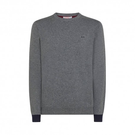 Sun 68 Maglioncino Con Toppe Contrast Grigio Uomo