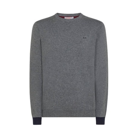 Sun 68 Maglioncino Con Toppe Contrast Grigio Uomo