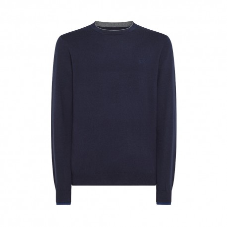 Sun 68 Maglioncino Doppio Collo Blu Uomo