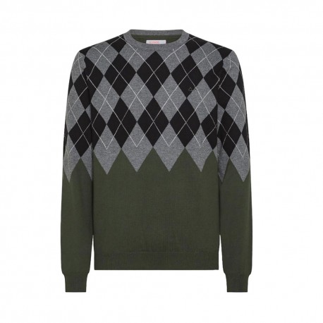 Sun 68 Maglioncino Girocollo Rombi Verde Uomo M