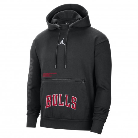 Nike Felpa Nba Bulls Flc Nero Rosso Uomo