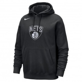 Nike Felpa Nba Nets Club Nero Bianco Uomo