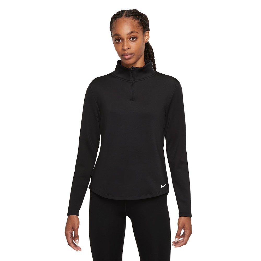 Image of Nike Maglietta Palestra Manica Lunga Zip Nero Donna L