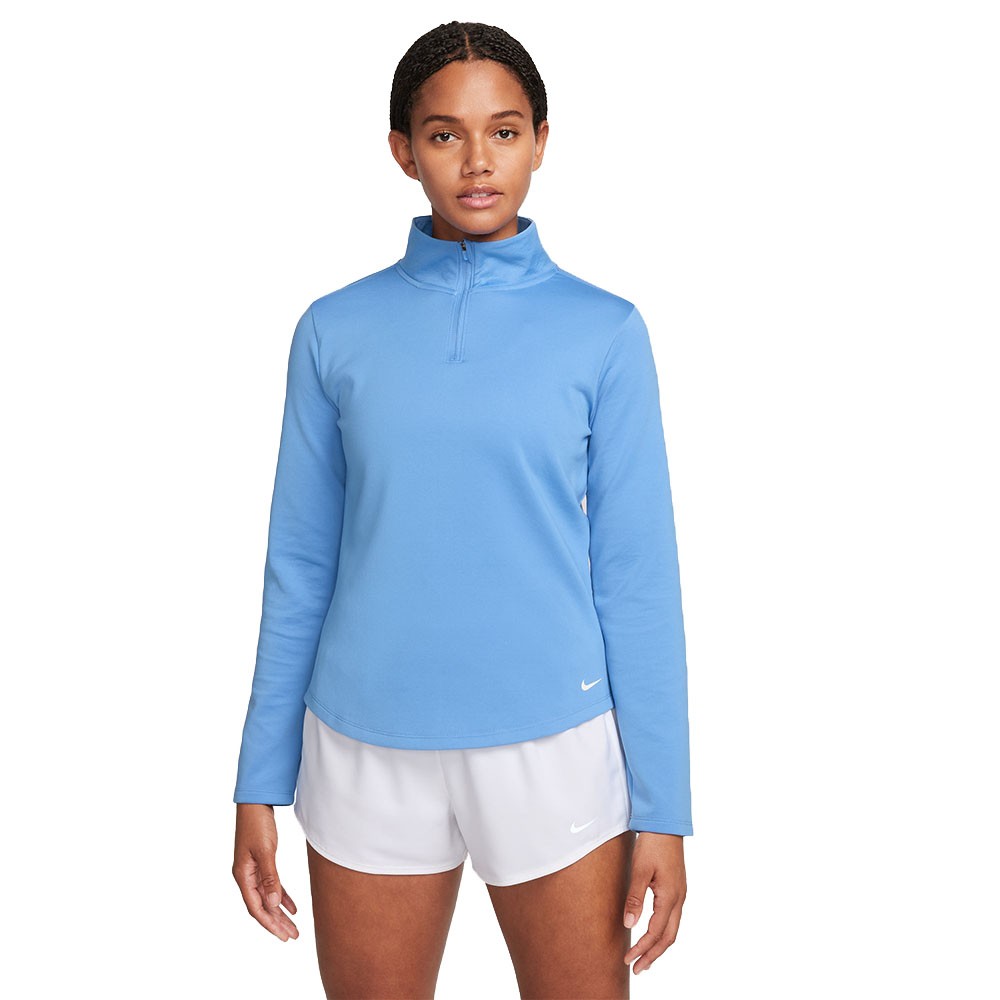 Image of Nike Maglietta Palestra Manica Lunga Zip Azzurro Donna M