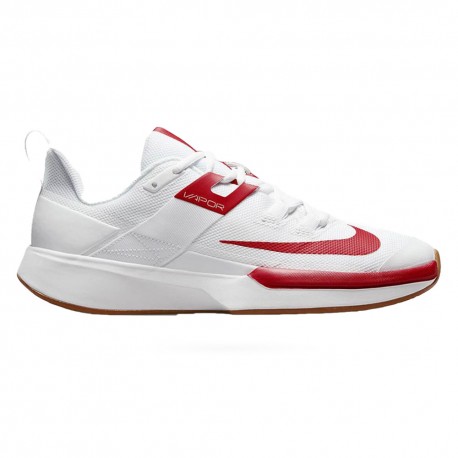 Nike Tennis Vapor Lite Cly Bianco University Rosso - Scarpe Da Tennis Donna