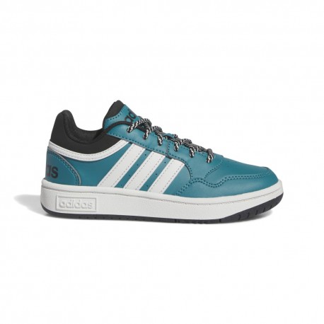 ADIDAS Hoops 3.0 Gs Azzurro Bianco Nero - Scarpe Ginnastica Bambino