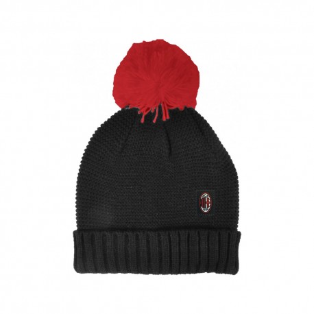 Imma Cuffia Milan Ponpon Nero/Rosso Bambino