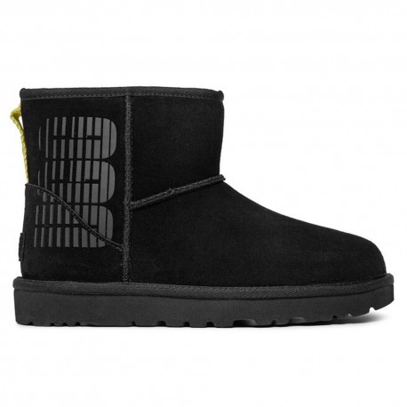 Ugg Classic Mini Ugg Logo Nero - Stivaletti Donna