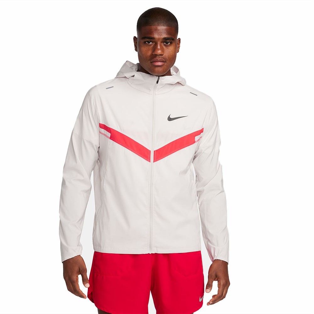 Nike Giacca Running Hoodie Bianco Rosso Uomo L