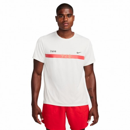 Nike Maglia Running Mm Miler Hakone Sail Track Red Uomo