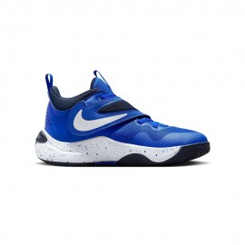 Nike Team Hustle D11 Gs Bianco Blu - Scarpe Basket Bambino