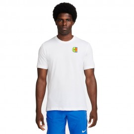 Nike Maglia Tennis Graphic Fan Bianco Uomo