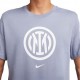 Nike Maglia Maniche Corte Inter Crest Grigio Bianco Uomo