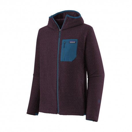 Patagonia Fleece R1 Air Full Zip Hoody Obsidian Plum Uomo