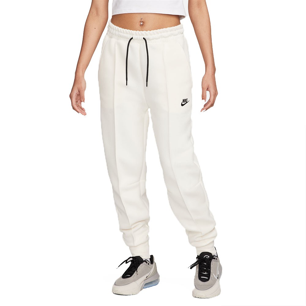Nike Pantaloni Con Polsino Tech Fleece Bianco Donna M