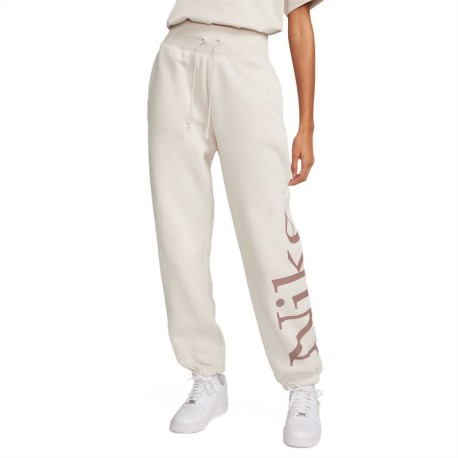 Nike Pantaloni Con Polsino Logo Classics Bianco Donna