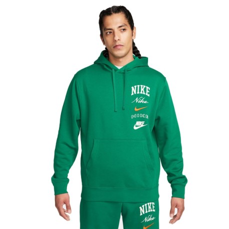 Nike Felpa Con Cappuccio Stack Pack Verde Uomo