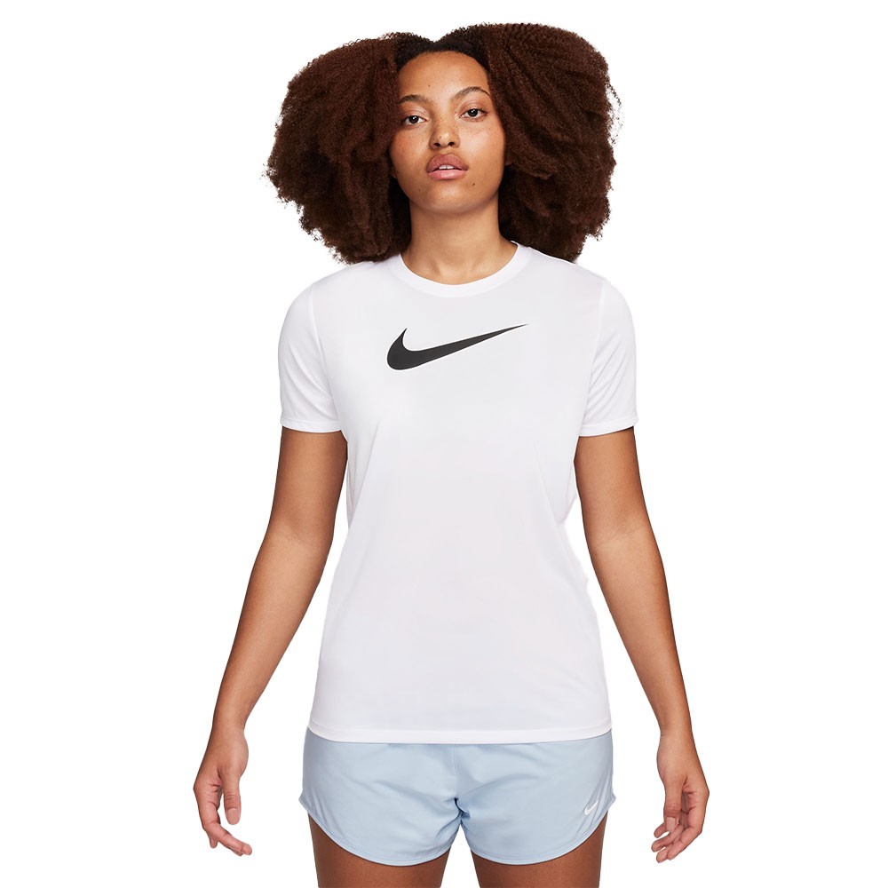 Nike Maglietta Palestra Mezza Manica Swoosh Bianco Donna L