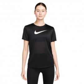 Nike Maglietta Palestra Mezza Manica Swoosh Nero Donna