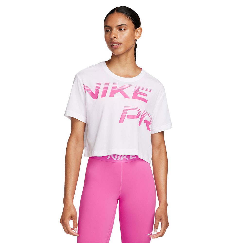 Nike Maglietta Palestra Nike Pro Train Crop Bianco Donna L