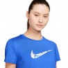 Nike T-Shirt Running One Swoosh Hyper Blu Bianco Donna