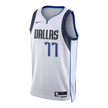 Nike Canotta Basket Nba Dallas Doncic 22 Bianco Blu Uomo