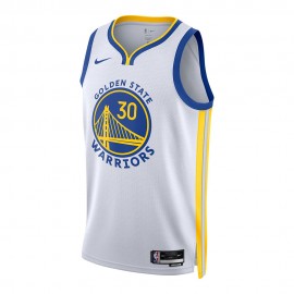 Nike Canotta Basket Nba Warriors Curry 22 Bianco Blu Hiallo Uomo