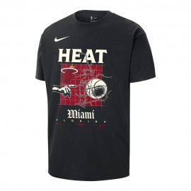 Nike T-Shirt Basket Nba Heat Oc Mx90 Tee Nero Uomo