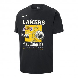 Nike T-Shirt Basket Nba Lakers Oc Mx90 Tee Nero Uomo