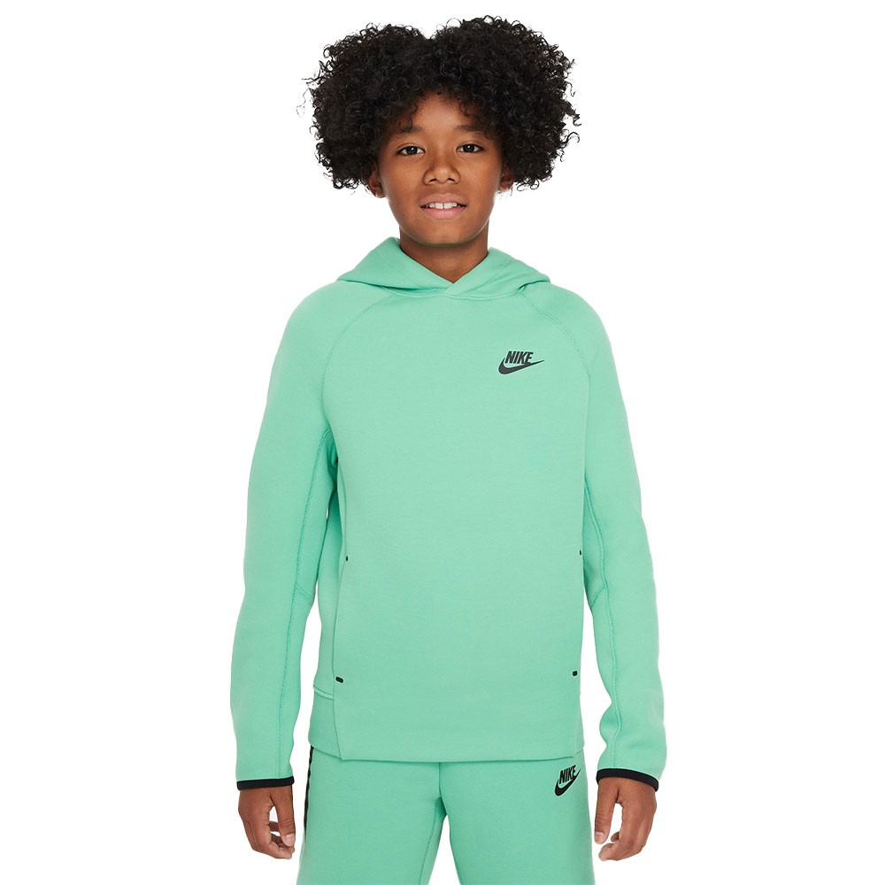 Image of Nike Felpa Con Cappuccio Tech Fleece Verde Bambino L