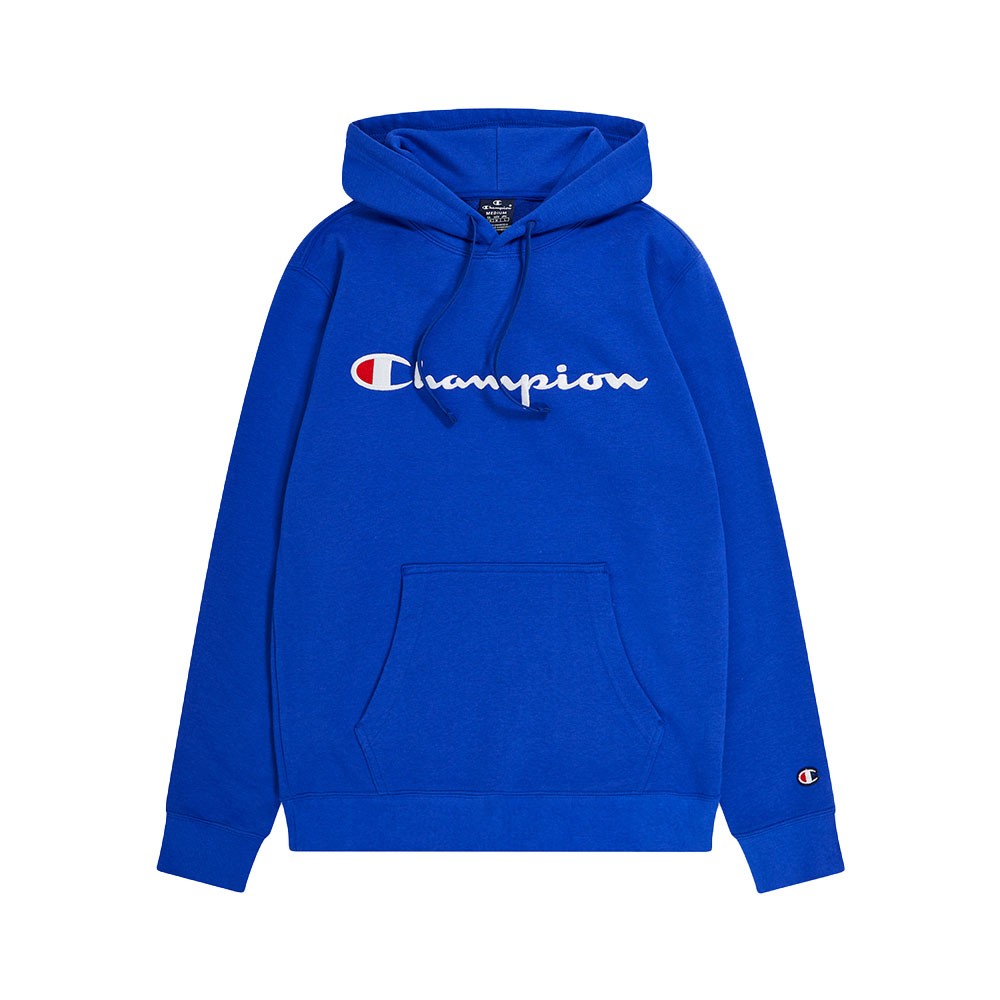 Image of Champion Felpa Con Cappuccio Big Logo Blu Uomo L