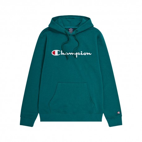 Champion Felpa Con Cappuccio Big Logo Verde Uomo Acquista