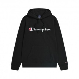 Champion Felpa Con Cappuccio Big Logo Nero Uomo