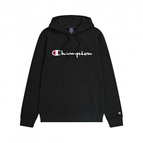 Champion Felpa Con Cappuccio Big Logo Nero Uomo