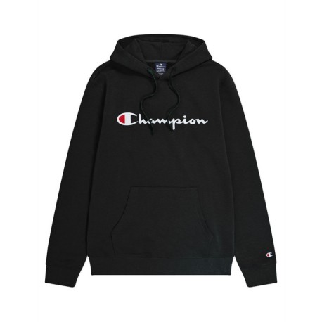 Champion Felpa Con Cappuccio Big Logo Nero Uomo