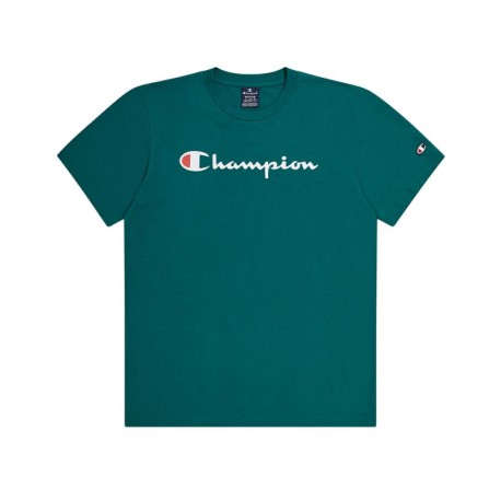 Champion T-Shirt Big Logo Verde Uomo