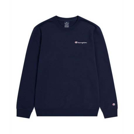 Champion Felpa Girocollo Logo Piccolo Blu Uomo