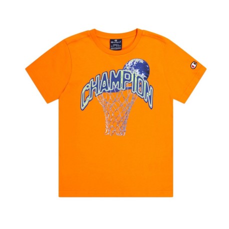 Champion T-Shirt Logo Arancione Bambino